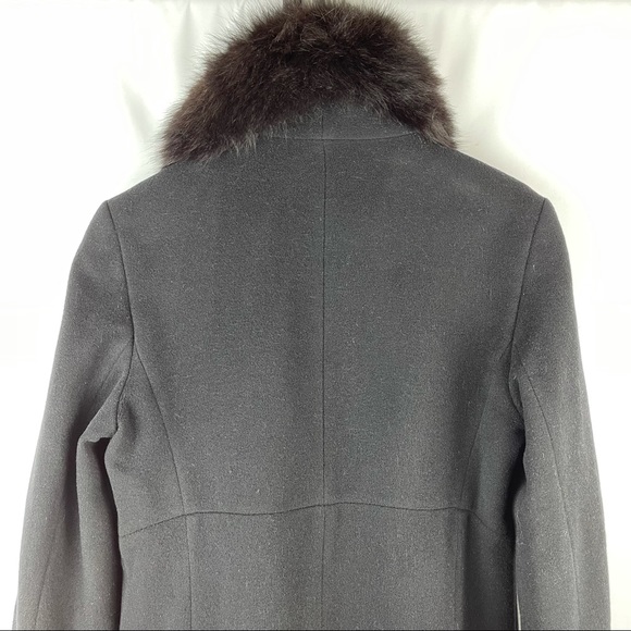 *SOLD Steve by Searle Mid-length Wool Coat with Fur Trim - Picture 8 of 10
